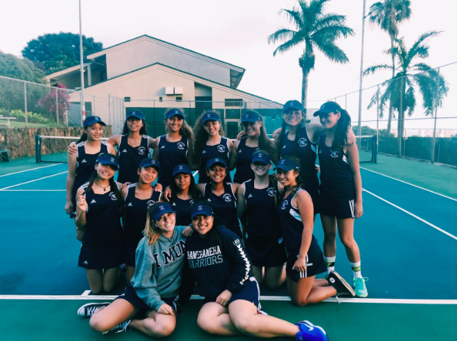 The girls Junior Varsity Tennis team pose for a picture as their great season comes to an end. 