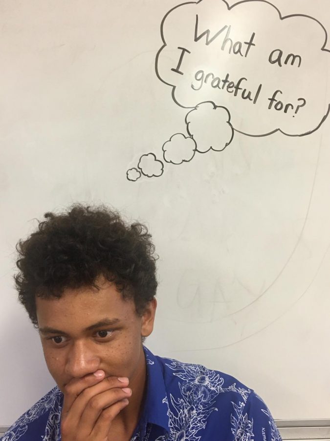 Joseph Chinn reflecting on what he is grateful for.