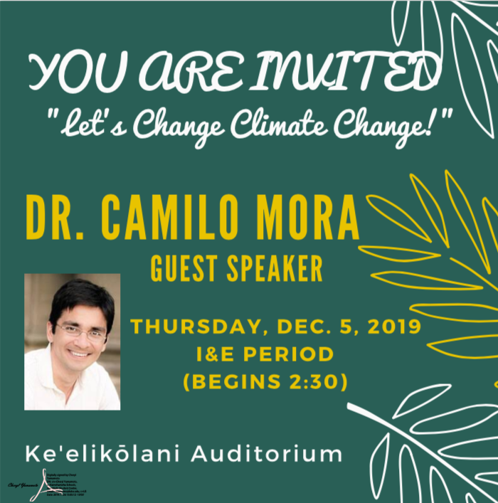 University of Hawaii Professor, Dr. Camillo Mora, will be hosting an event to plant 10,000 trees in one day to help make our world carbon neutral.