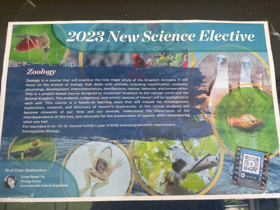 Posters of the new science electives can be found around campus.