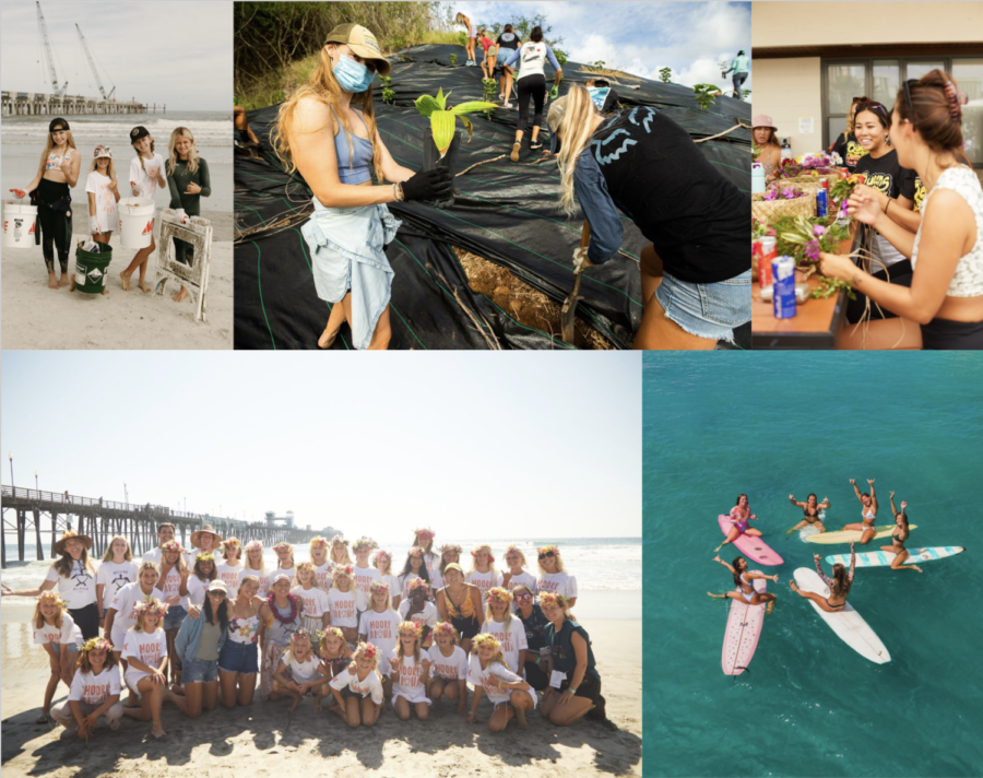 Images from different Moore Aloha day camps, where participants enjoy a variety of bonding activities with each other.