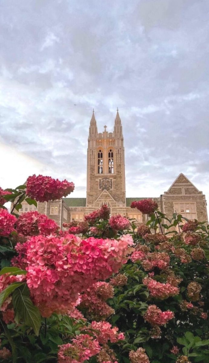Gasson Hall stands tall at Boston College.